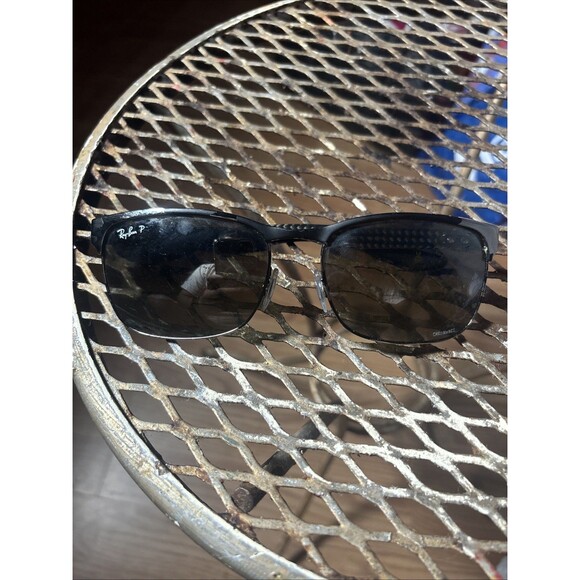 Ray Ban Men's Matte Black Silver Chromance Sunglasses Frame only  RB8319CH Read - Picture 1 of 12